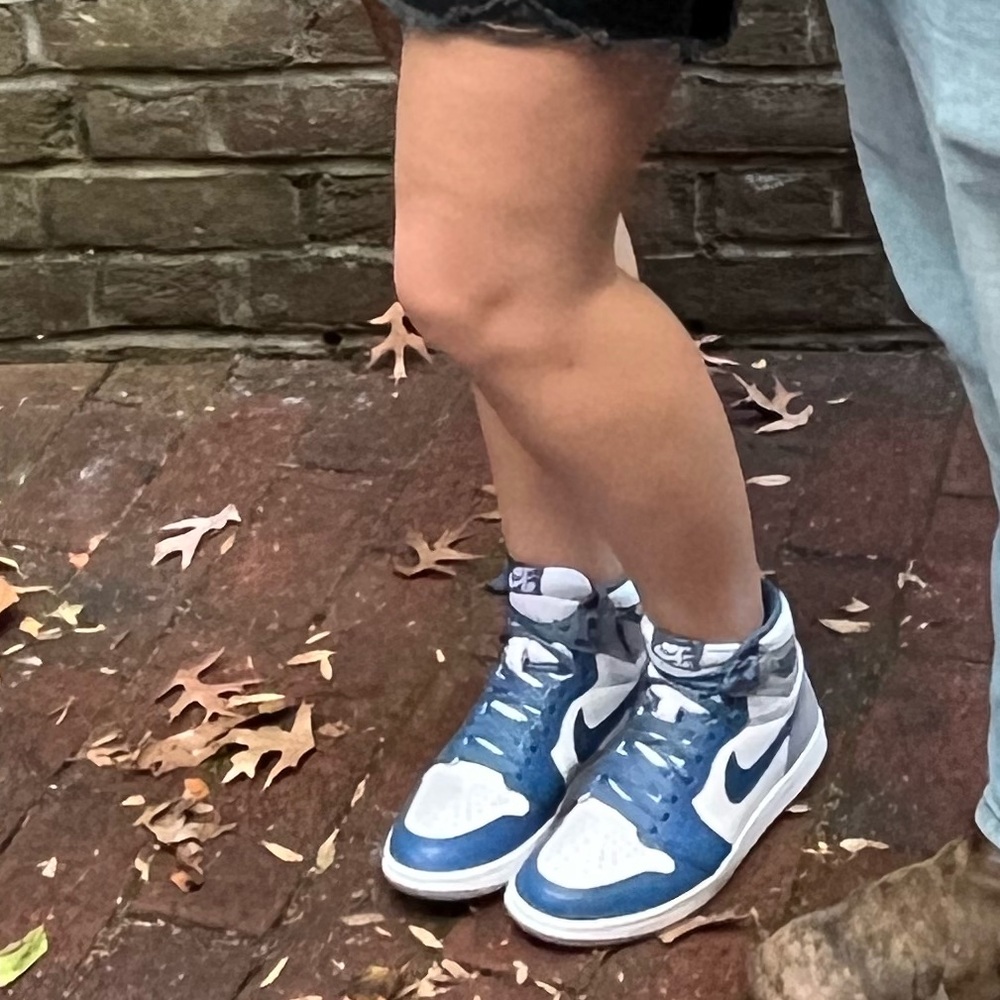 Nike High-Top Sneakers in Blue and White